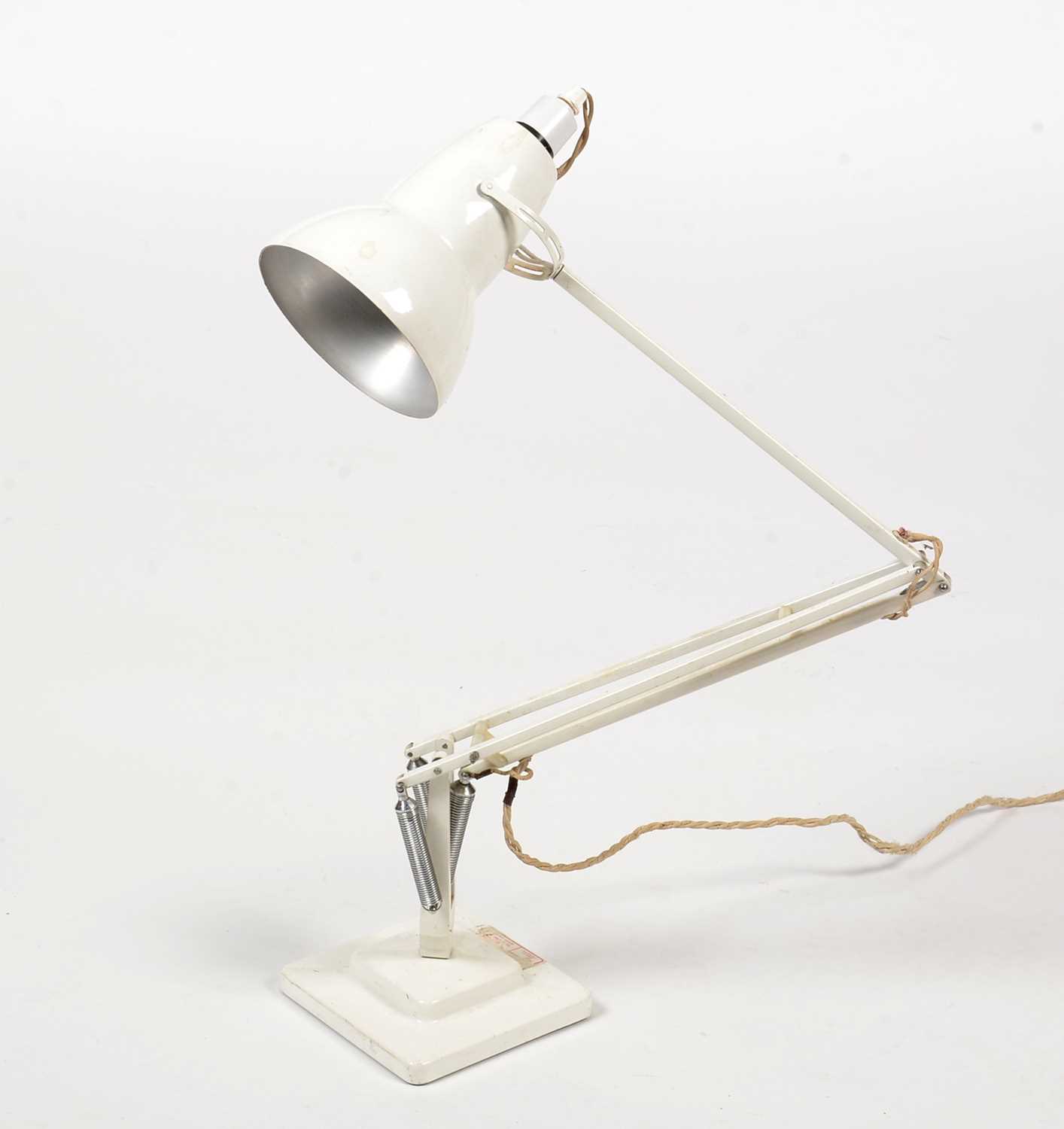 Lot 399 - A mid 20th C white anglepoise lamp.
