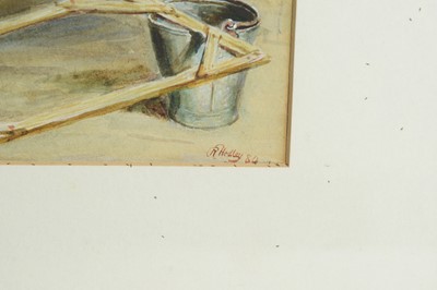 Lot 795 - Ralph Hedley - Corbridge Children Gathering Water at the Fountain | watercolour