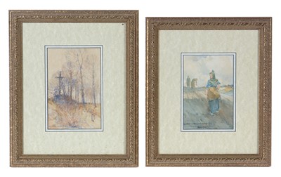 Lot 39 - Victor Noble Rainbird - Boulogne, and Wayside Crucifix | watercolour