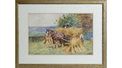 Lot 860 - John Atkinson - Loading The Hay Cart | watercolour