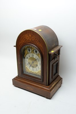 Lot 428 - A German inlaid walnut bracket clock