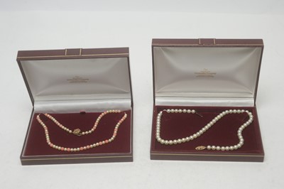 Lot 158 - Two cultured pearl necklaces