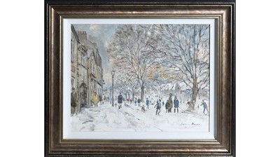 Lot 909 - Peter Knox - A Winter Wonderland in the City | oil