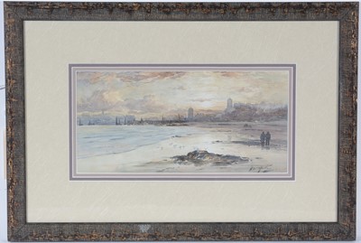 Lot 54 - Thomas Swift Hutton - North Shields in the Gloaming | watercolour