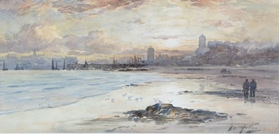 Lot 54 - Thomas Swift Hutton - North Shields in the Gloaming | watercolour