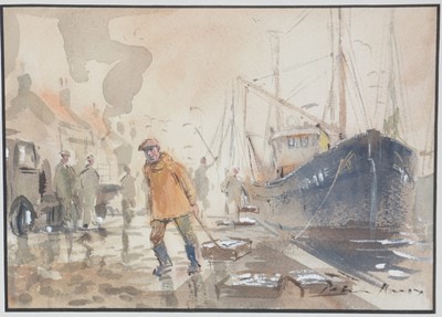 Lot 729 - Peter Knox - North Shields, and The Fish Quay | gouache