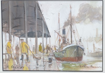 Lot 729 - Peter Knox - North Shields, and The Fish Quay | gouache