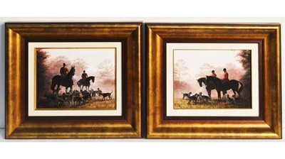 Lot 1043 - Glyn Williams - The Dawn Meet and The Hounds | oil