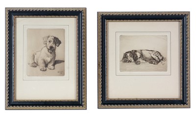 Lot 7 - Cecil Aldin - Two Dog Portraits | mixed process intaglio print