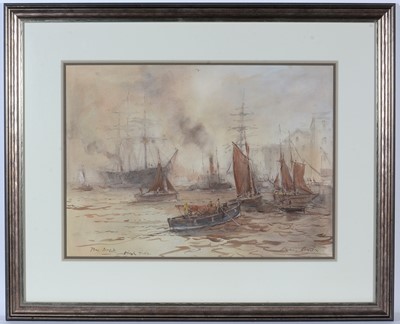 Lot 50 - Peter Knox - The Dock, High Tide | watercolour
