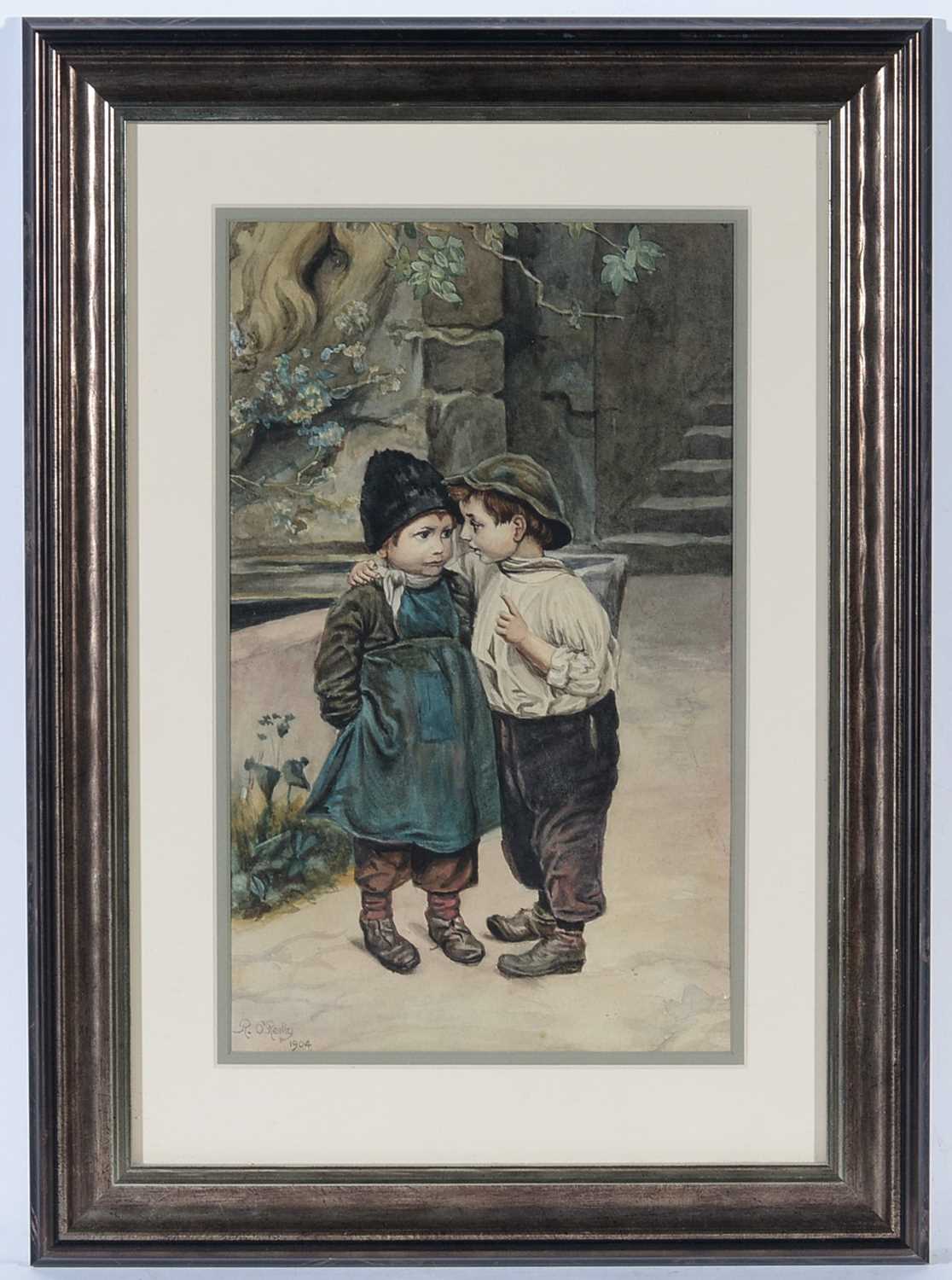 Lot 38 - R. O'Reilly - "I've Had an Idea"; Victorian Street Urchins | watercolour