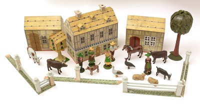 Lot 32 - Erzgebirge farmyard including animals, people, buildings and others