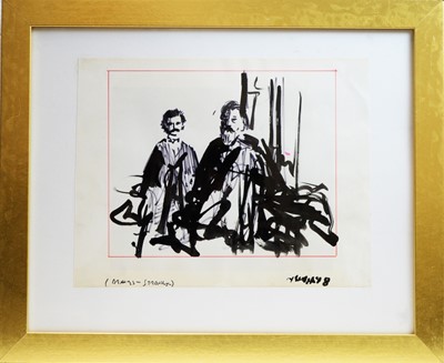 Lot 687 - Antoni Sulek - Brahms - Strauss | pen and  ink wash