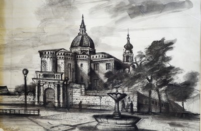 Lot 182 - Antoni Sulek - A Private Study of Przeezytas Druges Strony | pen and ink