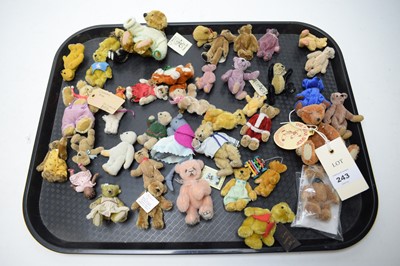Lot 243 - A collection of miniature collectors' teddy bears.