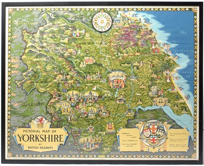 Lot 667 - The British Colour Printing Co Ltd for British Rail: 'Pictorial Map of Yorkshire by British Rail'