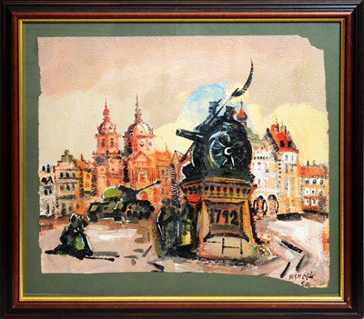 Lot 699 - Antoni Sulek - Monument to War | oil