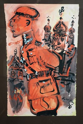 Lot 703 - Antoni Sulek - Soldier in Red | gouache