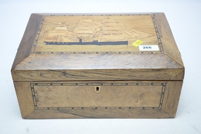 Lot 266 - An Edwardian marquetry inlaid rosewood and burr maple box.