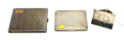Lot 100 - A Persian silver stirrup, and two silver cigarette cases