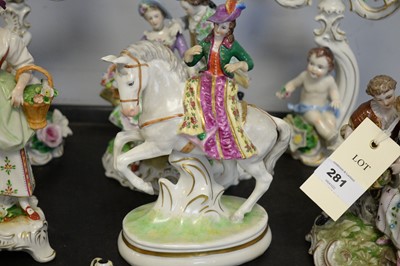 Lot 281 - A selection of Continental decorative ceramic items.