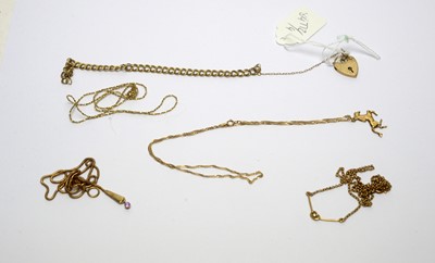 Lot 187 - Gold and other jewellery.