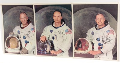 Lot 711 - Apollo XI: a set of three signed NASA official portrait photographs of Neil A. Armstrong, Edwin (Buzz) E. Aldrin, Jr., and Michael Collins