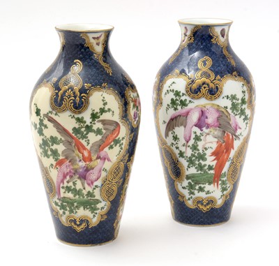 Lot 750 - Pair of French vases in Worcester style