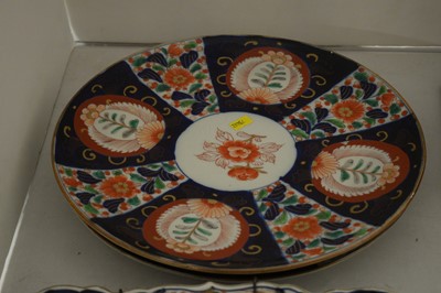 Lot 324 - One pair and one single Japanese Imari chargers.