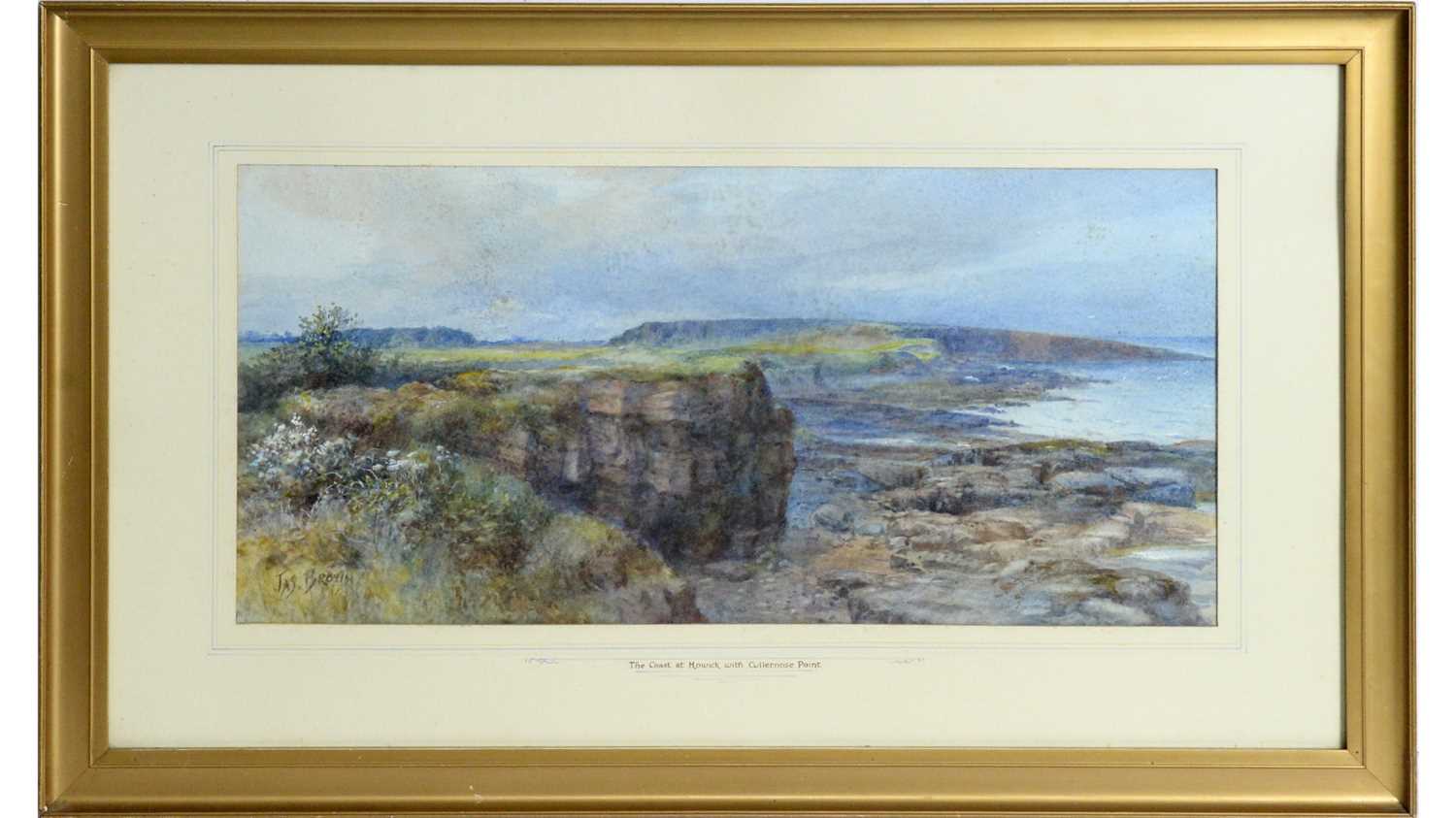 Lot 837 - James Brown - The Coast at Howick with Cullernose Point | watercolour