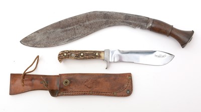 Lot 757 - A West German Puma White Hunter knife, together with a kukri