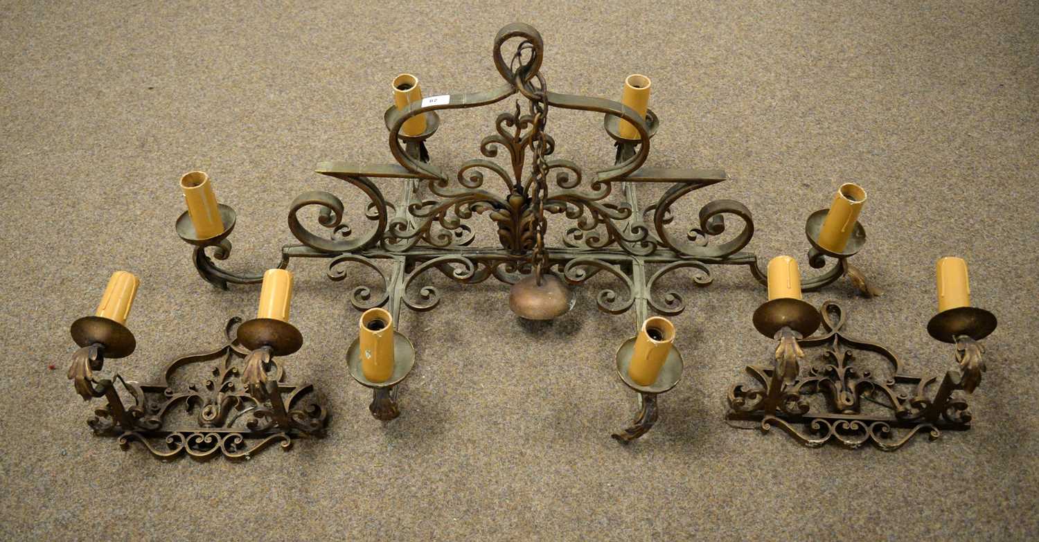 Lot 82 - A 20th Century copper ceiling light.