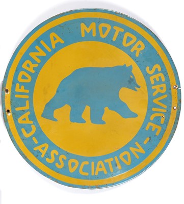 Lot 542 - California Motor Service Association enamel advertising sign