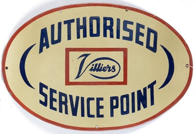 Lot 545 - Villiers enamel advertising sign