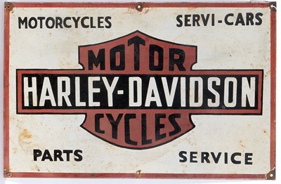 Lot 547 - Harley-Davidson Motor Cycles enamel advertising sign