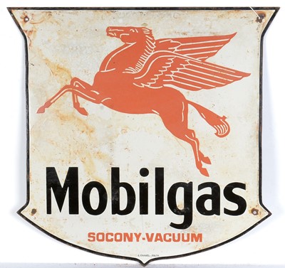 Lot 549 - Mobilgas enamel advertising sign