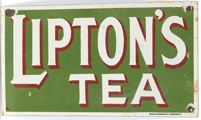 Lot 551 - Lipton's Tea enamel advertising sign