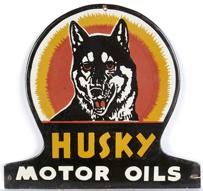 Lot 554 - Husky Motor Oils enamel advertising sign