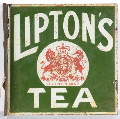 Lot 570 - Lipton's Tea enamel advertising sign