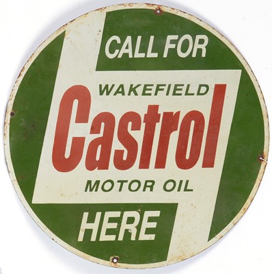 Lot 578 - Wakefield Castrol Motor Oil enamel advertising sign