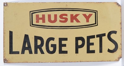 Lot 581 - Husky Large Pets enamel advertising sign