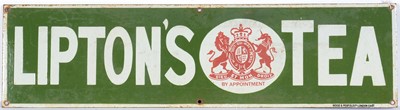 Lot 585 - Lipton's Tea enamel advertising sign