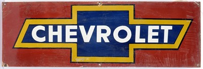 Lot 595 - Chevrolet enamel advertising sign