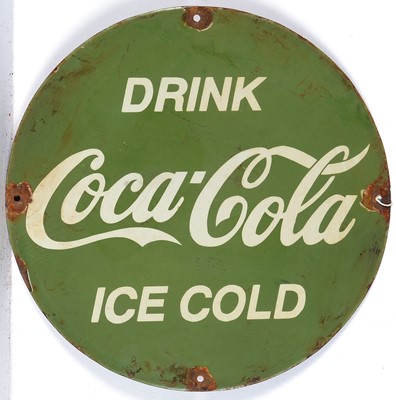 Lot 601 - Coca-Cola enamel advertising sign