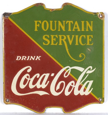 Lot 602 - Coca-Cola enamel advertising sign