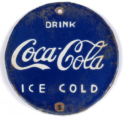 Lot 603 - Coca-Cola enamel advertising sign