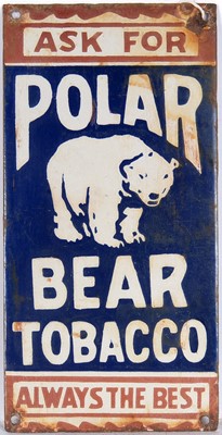 Lot 606 - Polar Bear Tobacco enamel advertising sign