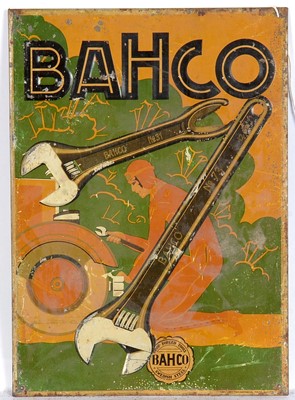 Lot 608 - Bahco embossed tin and lithograph sign