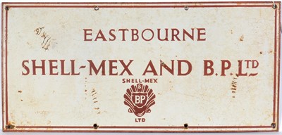 Lot 609 - Eastbourne Shell-Mex and B.P. Ltd enamel advertising sign