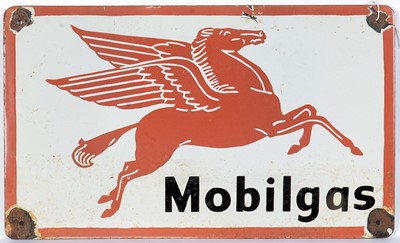 Lot 611 - Mobilgas enamel advertising sign